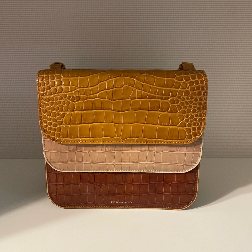 Reina Pyo Yellow Croc Embossed Bag